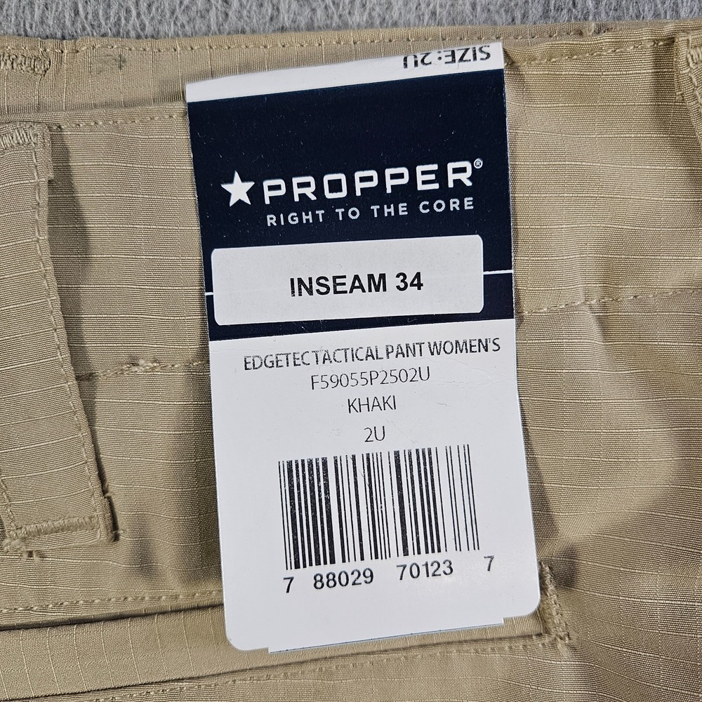 New Propper Edgetec Tactical Pants Women Khaki Size 2 Inseam 34
